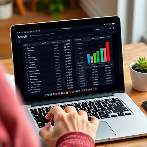 Image of a person creating a budget on a laptop, showcasing different categories